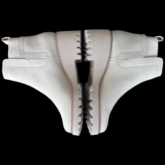 DOLCE VITA Huey H2O Women's 7.5 Boots Ivory Chelsea Leather Booties Lug Sole - Picture 11 of 14